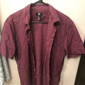 H&M Short Sleeve Button Up Dress Shirt